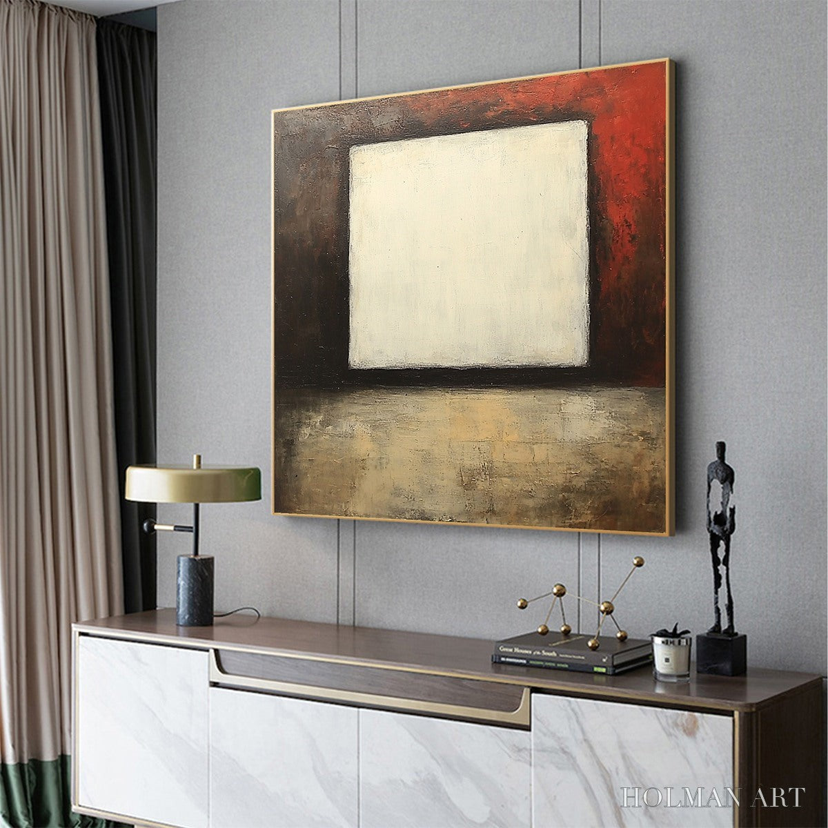 HOLMAN ART Void – Minimalist Abstract Oil Painting with White Square - image 3
