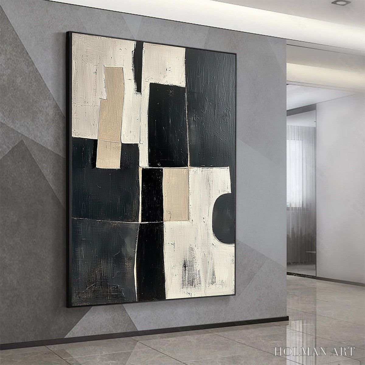 HOLMAN ART Contrast – Abstract Geometric Oil Painting - image 4