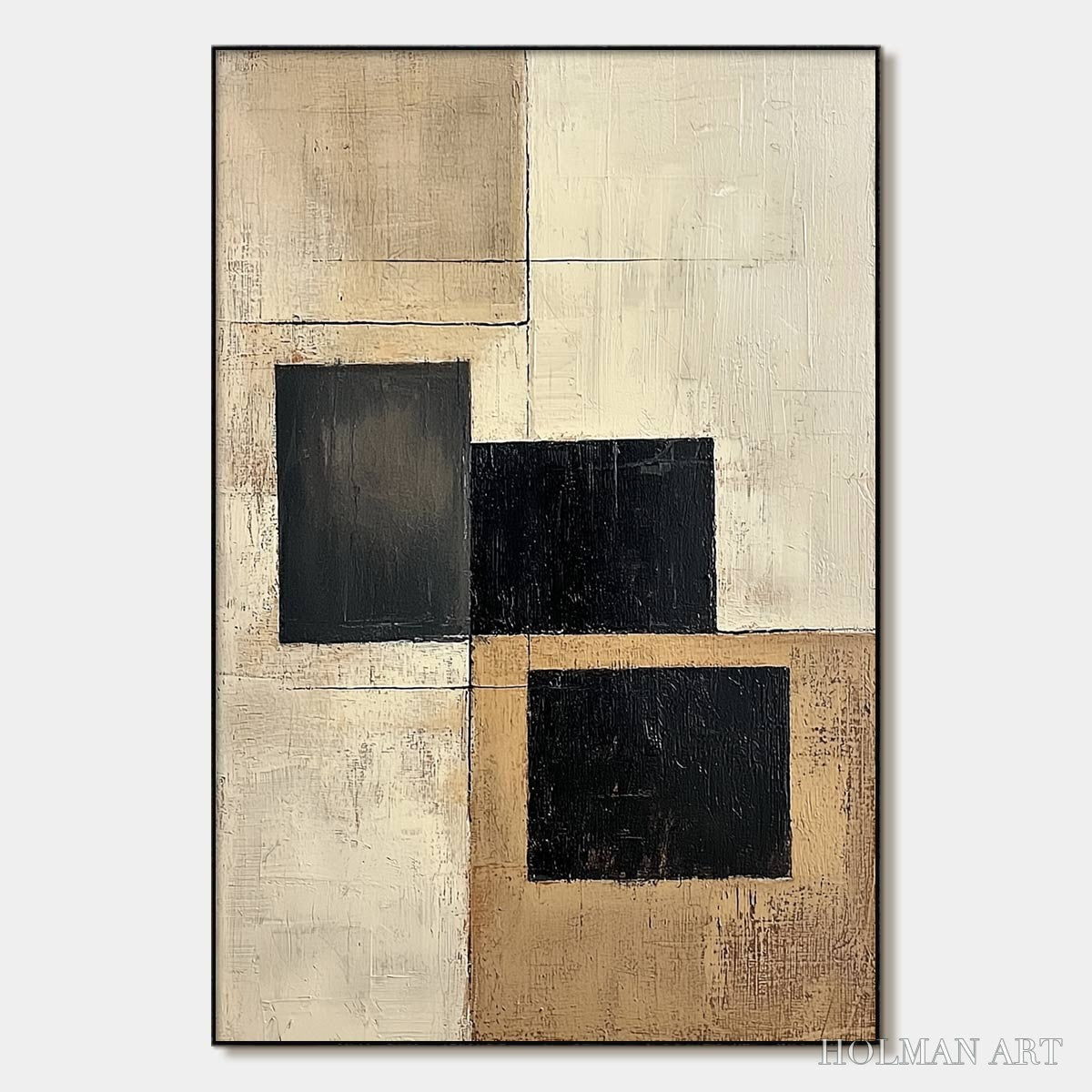 HOLMAN ART Structured Balance – Minimalist Abstract Oil Painting - image 1