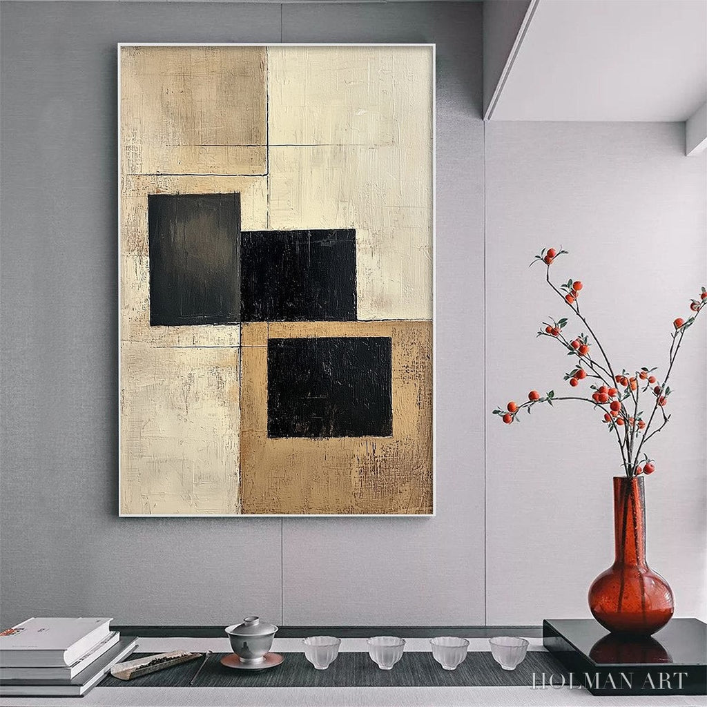 HOLMAN ART Structured Balance – Minimalist Abstract Oil Painting - image 2