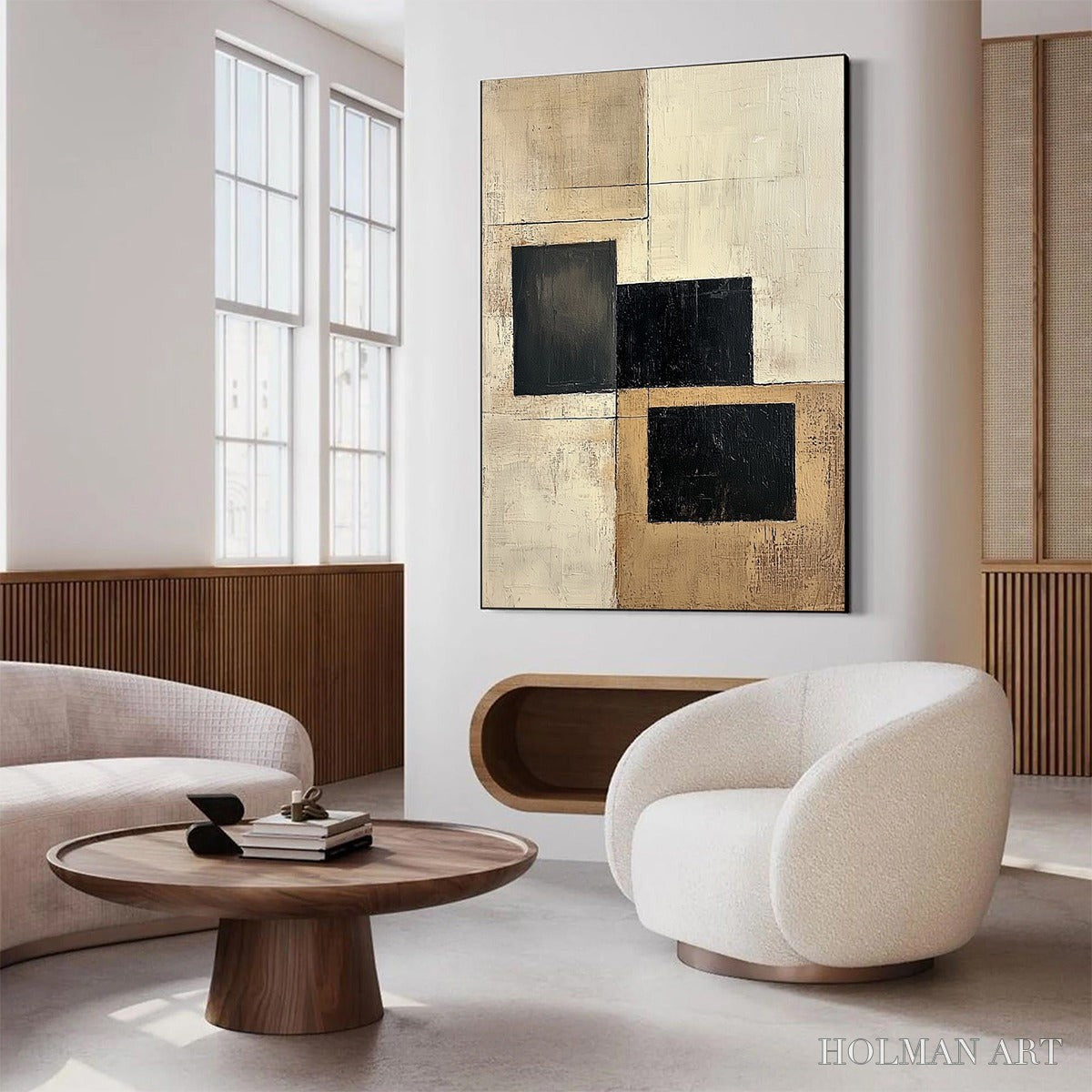 HOLMAN ART Structured Balance – Minimalist Abstract Oil Painting - image 3