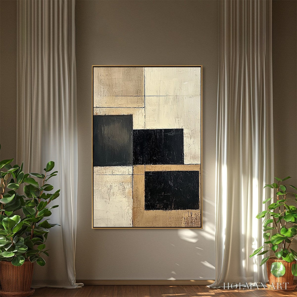 HOLMAN ART Structured Balance – Minimalist Abstract Oil Painting - image 4
