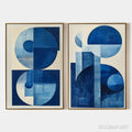 HOLMAN ART Blue Harmony – Minimalist Geometric Abstract Acrylic Painting - image 1