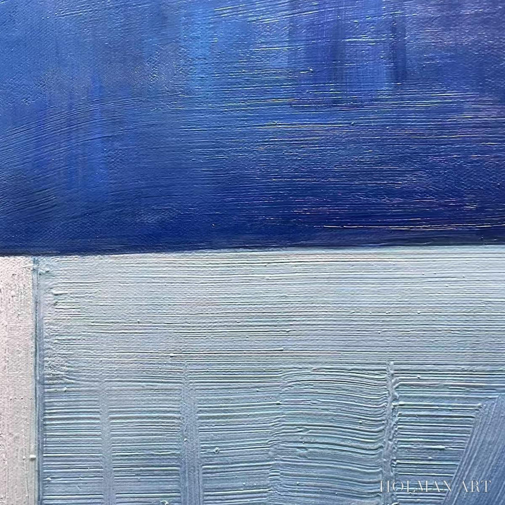 HOLMAN ART Blue Harmony – Minimalist Geometric Abstract Acrylic Painting - image 3