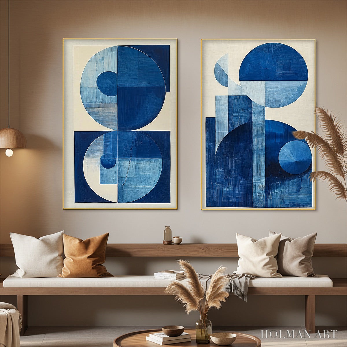 HOLMAN ART Blue Harmony – Minimalist Geometric Abstract Acrylic Painting - image 5