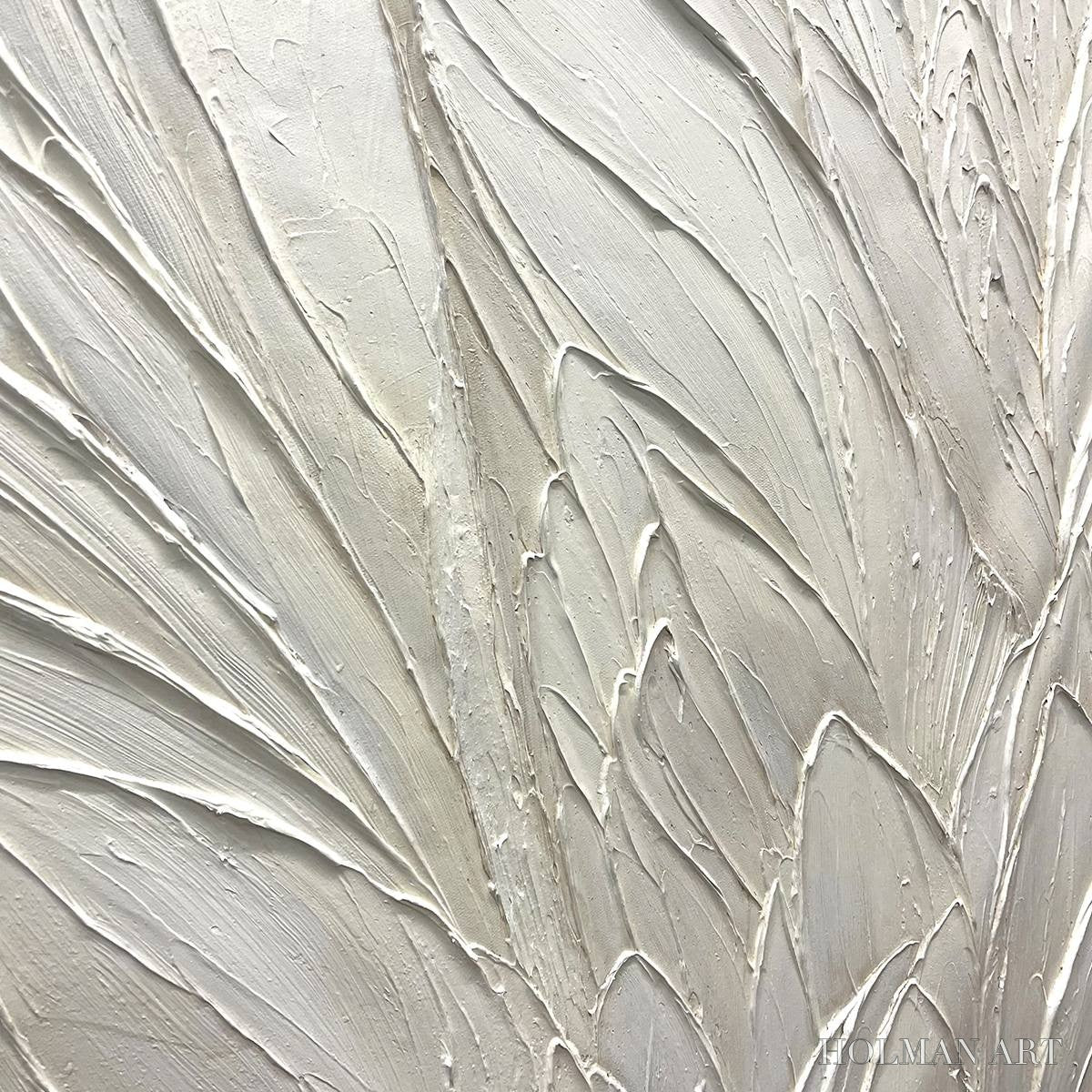 HOLMAN ART Whispered Winds – Textured Minimalist Oil Painting in Off-White - image 3