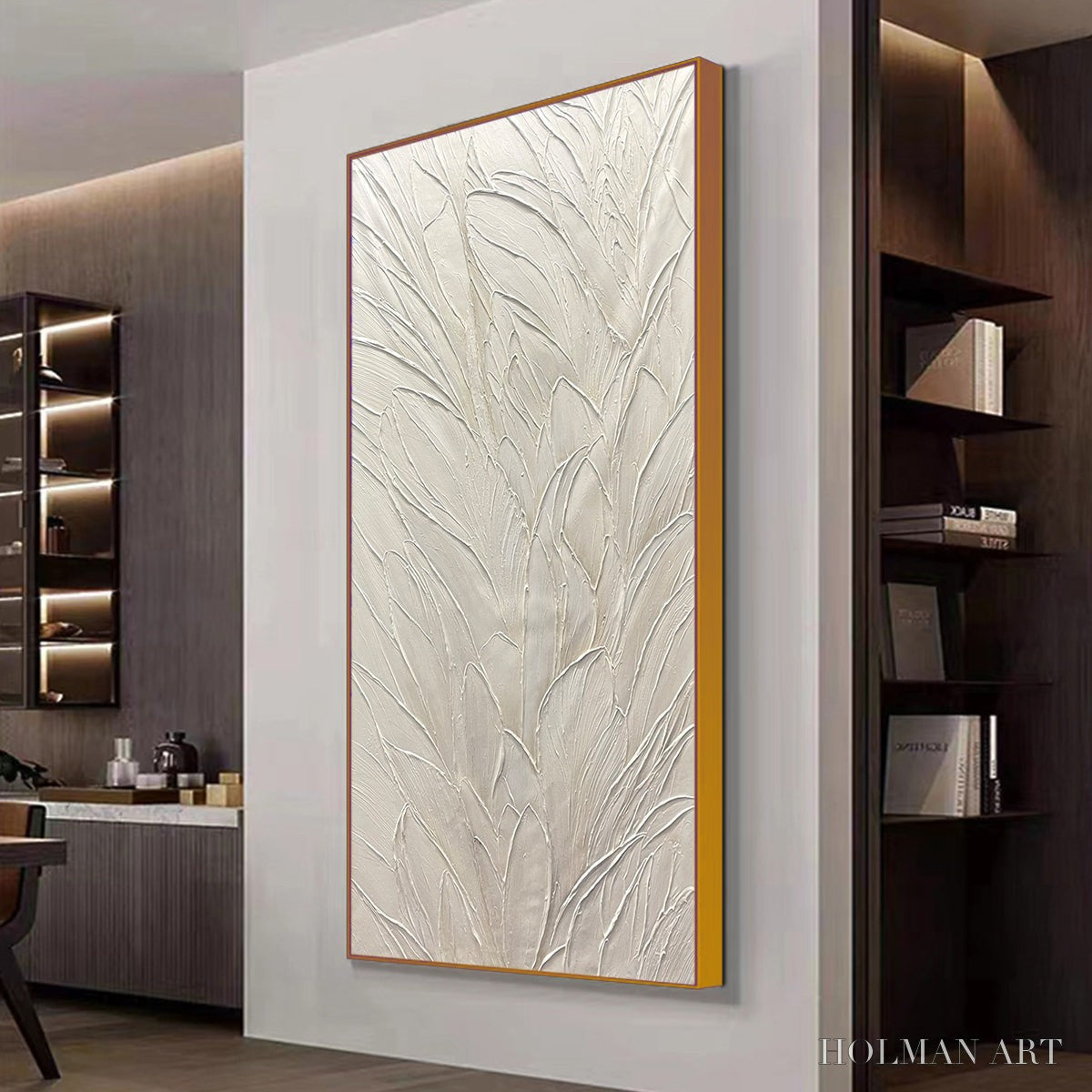 HOLMAN ART Whispered Winds – Textured Minimalist Oil Painting in Off-White - image 4