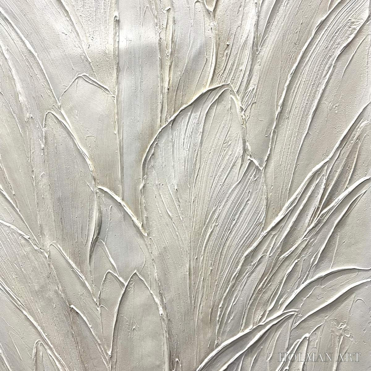 HOLMAN ART Whispered Winds – Textured Minimalist Oil Painting in Off-White - image 5