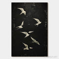 HOLMAN ART Flight – Minimalist Birds in Flight Oil Painting - image 1