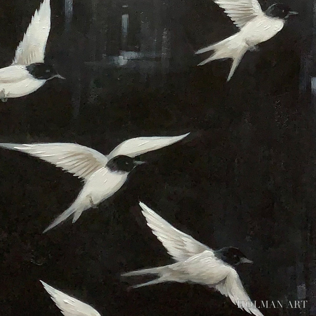 HOLMAN ART Flight – Minimalist Birds in Flight Oil Painting - image 3