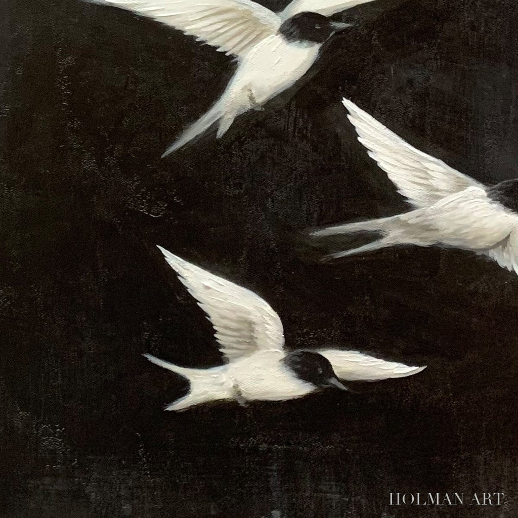 HOLMAN ART Flight – Minimalist Birds in Flight Oil Painting - image 5