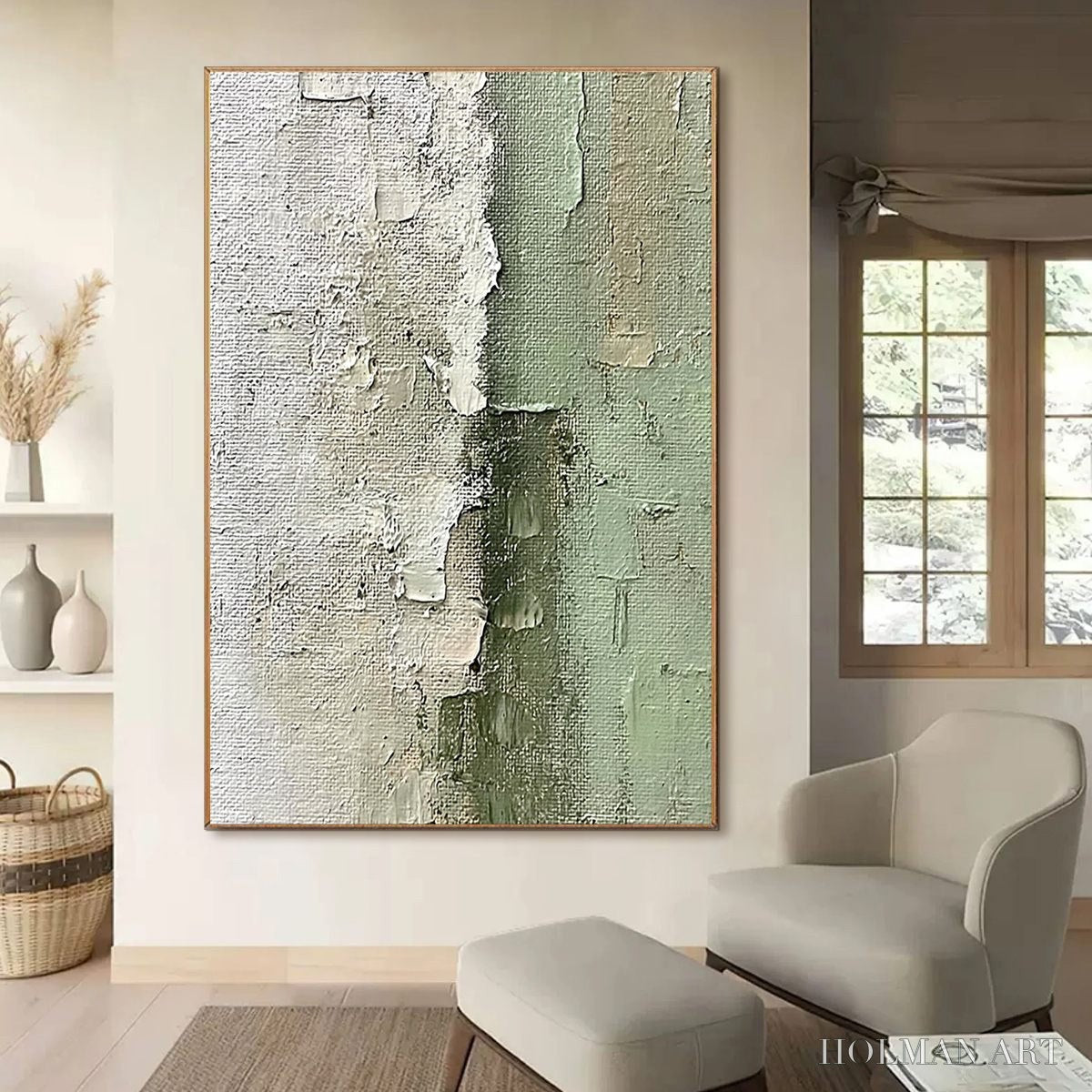 HOLMAN ART Serene Simplicity – Textured Minimalist Abstract Oil Painting - image 6