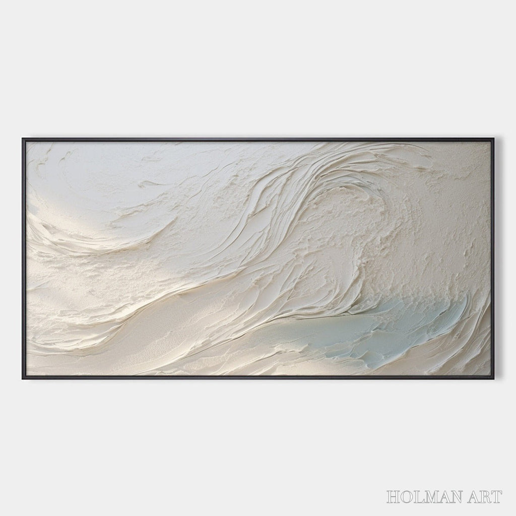 HOLMAN ART Whispers of White – Textured Minimalist Oil Painting - image 1