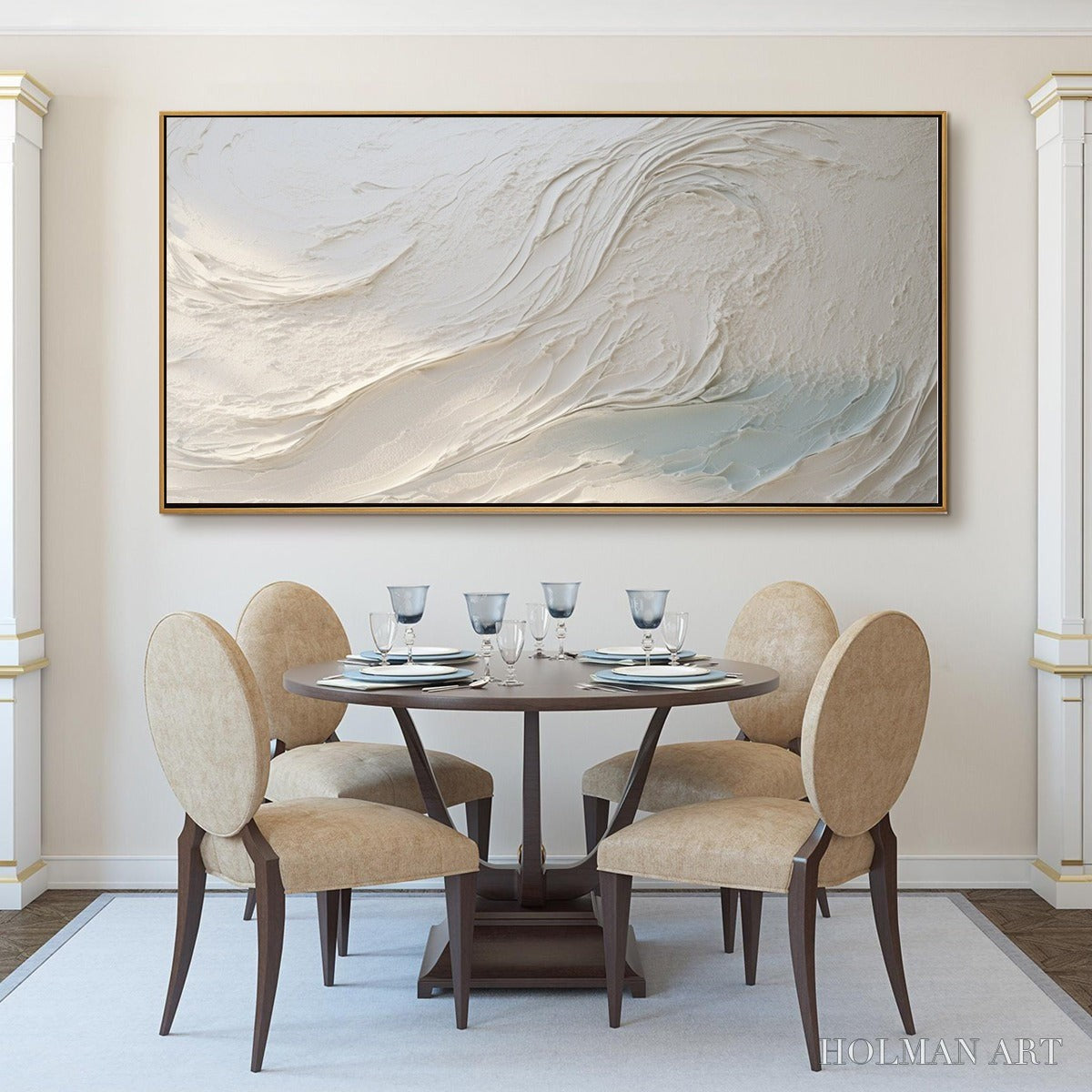 HOLMAN ART Whispers of White – Textured Minimalist Oil Painting - image 2