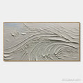 HOLMAN ART Serene Ridges – Textured Minimalist White Oil Painting - image 1