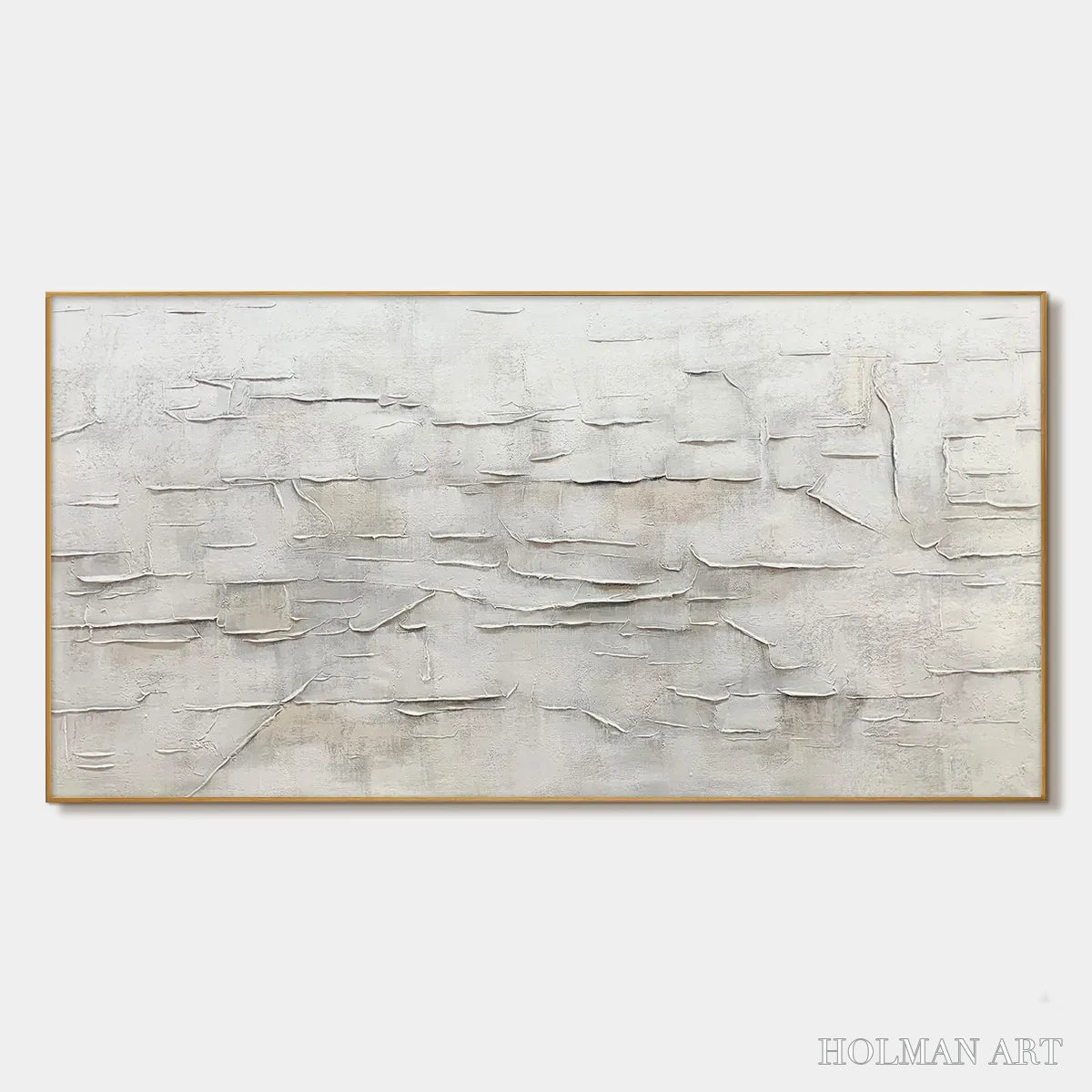 HOLMAN ART White Sands – White Abstract Minimalist Oil Painting on Canvas - image 1