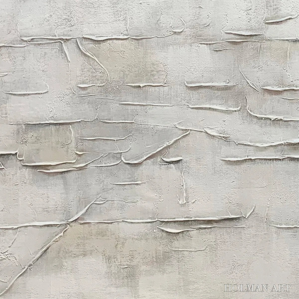 HOLMAN ART White Sands – White Abstract Minimalist Oil Painting on Canvas - image 3