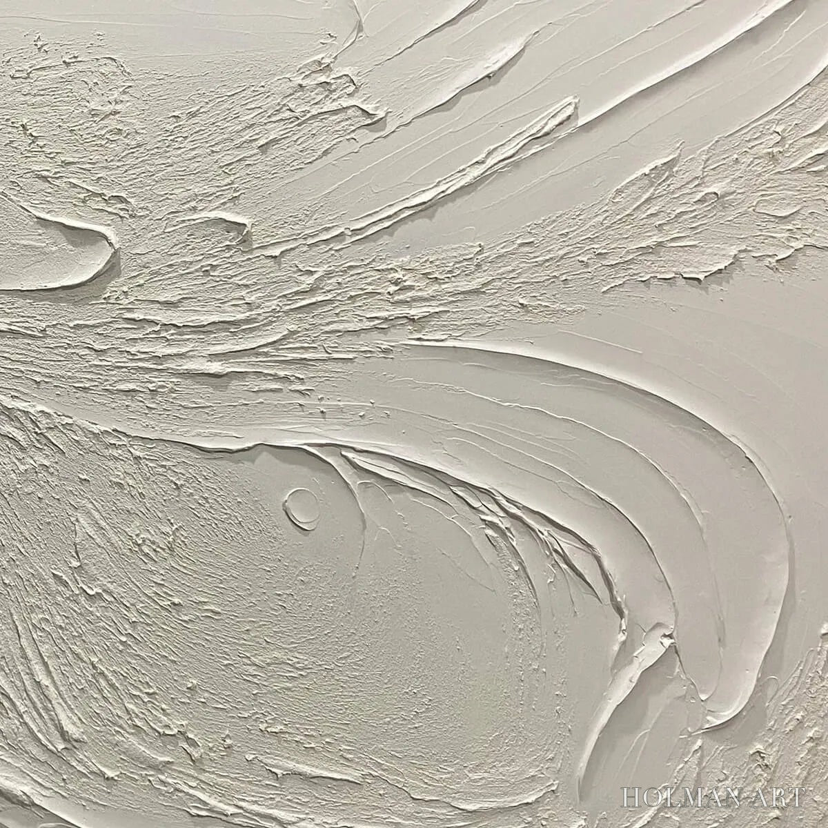 HOLMAN ART Whispering Winds – White Beige Textured Abstract Oil Painting - image 3