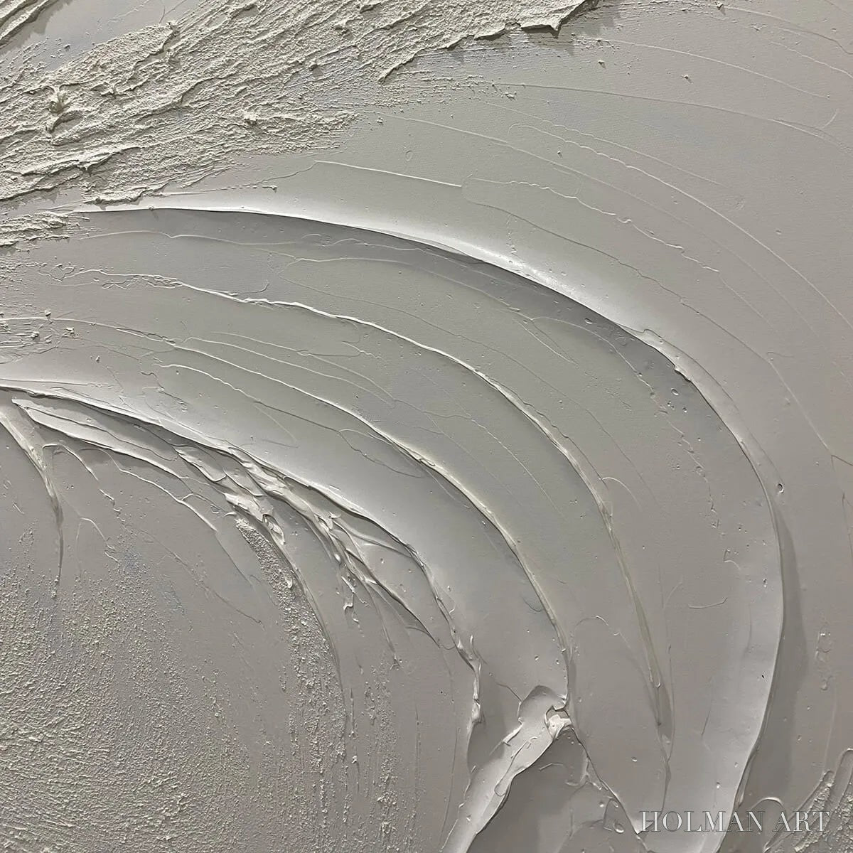 HOLMAN ART Whispering Winds – White Beige Textured Abstract Oil Painting - image 5