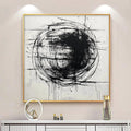 HOLMAN ART Ink Vortex – Minimalist Black and White Abstract Oil Painting - image 2