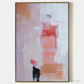 HOLMAN ART Blushing Dawn – Pink Abstract Painting, Textured , Vertical Canvas, Minimalist Decor - image 1