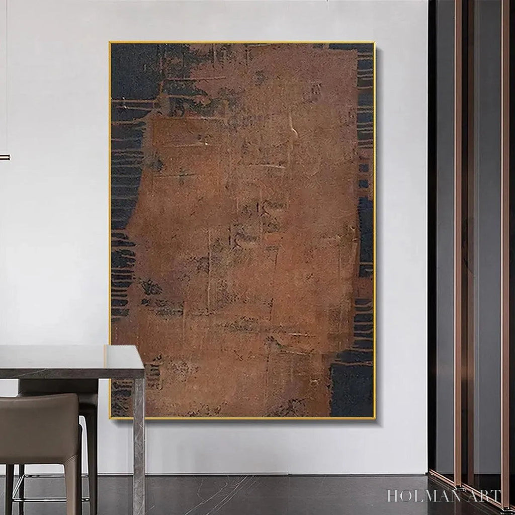 HOLMAN ART Rustic Texture – Textured Abstract Painting in Brown - image 2