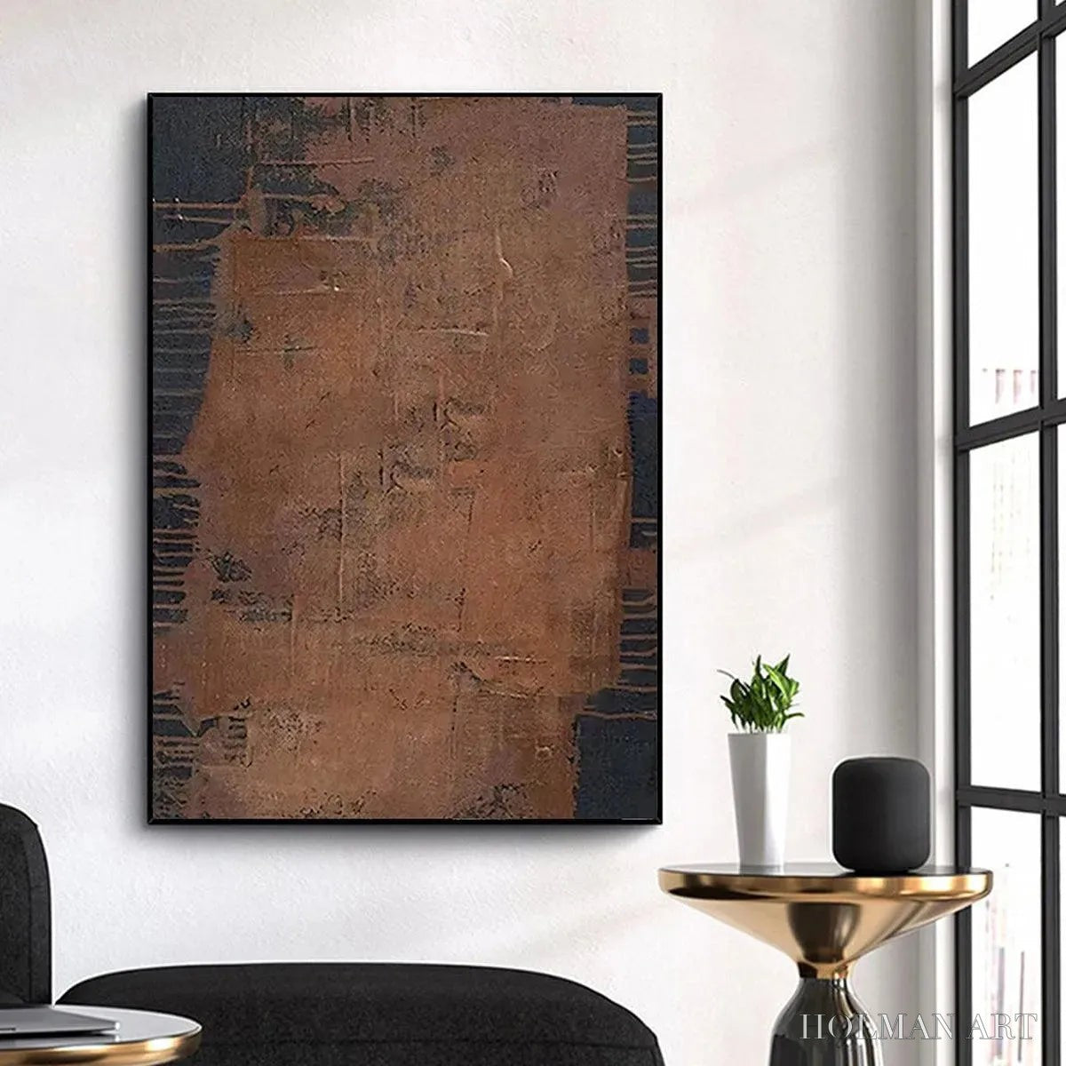 HOLMAN ART Rustic Texture – Textured Abstract Painting in Brown - image 4