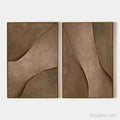 HOLMAN ART Brown Texture Duo – Set of 2 Textured Abstract Paintings in Brown - image 1