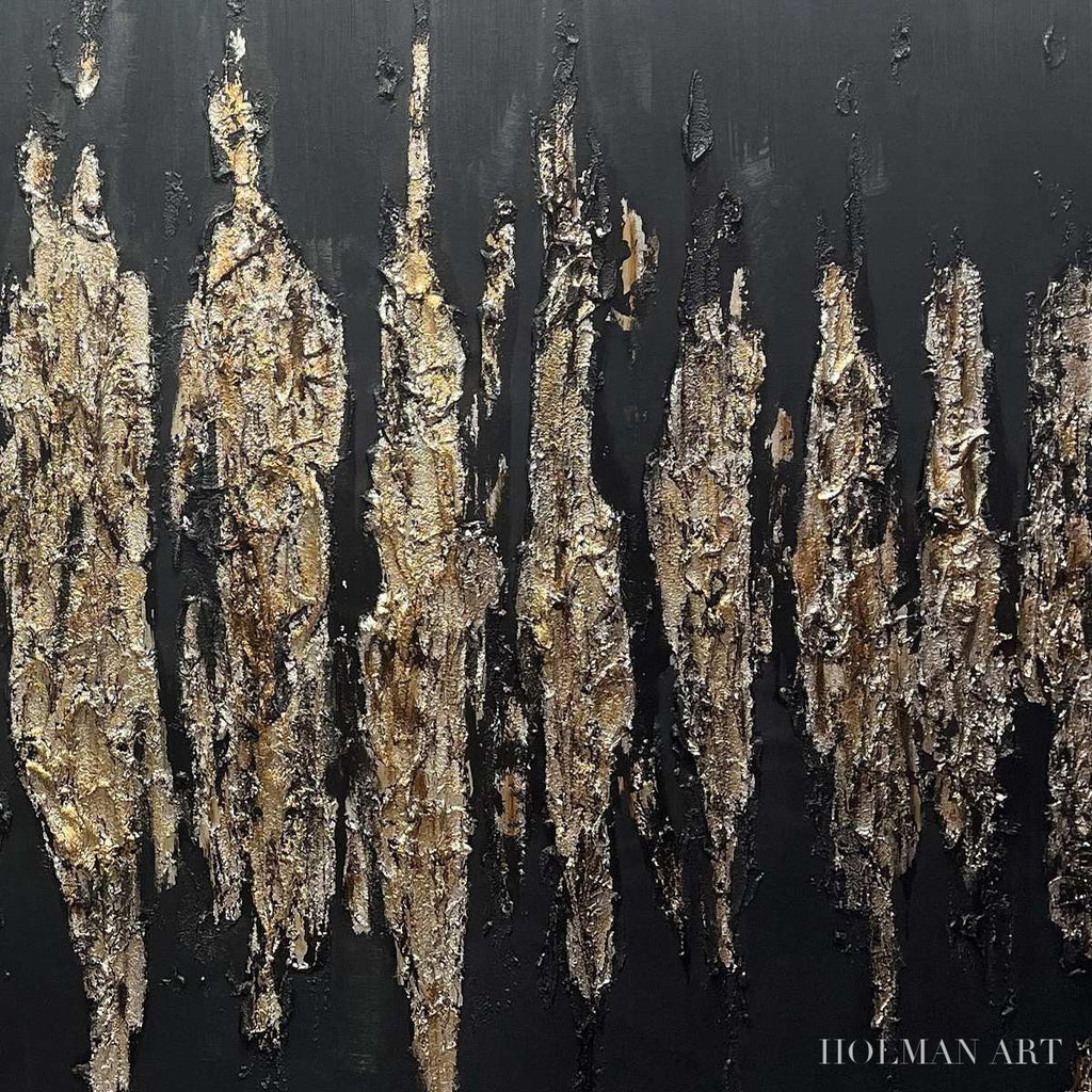 HOLMAN ART Black and Gold Texture – Textured Abstract Painting - image 3