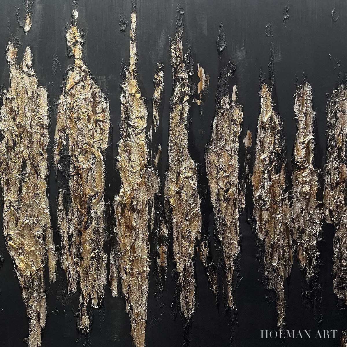 HOLMAN ART Black and Gold Texture – Textured Abstract Painting - image 3
