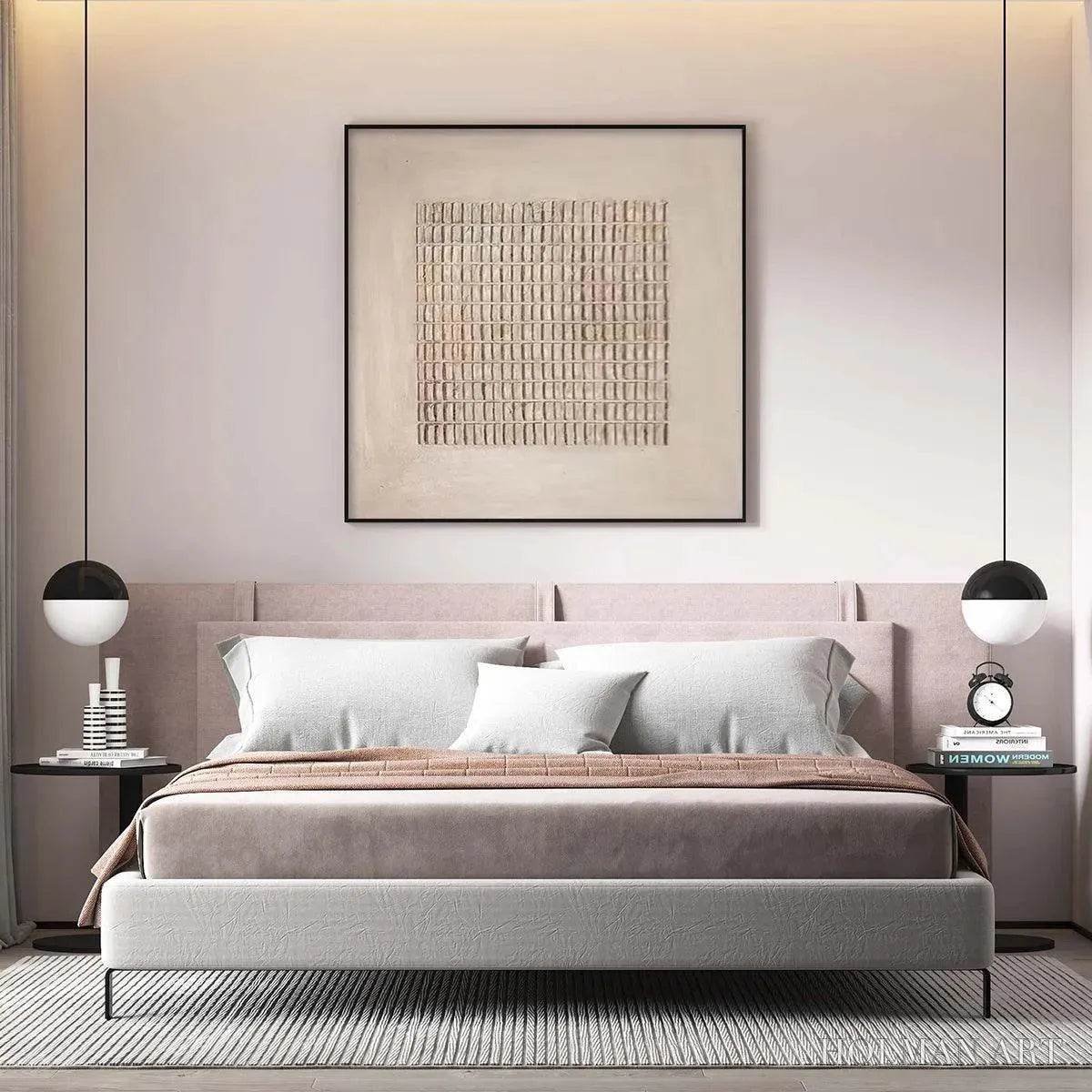 HOLMAN ART Beige Grid – Minimalist Textured Painting in Beige - image 2