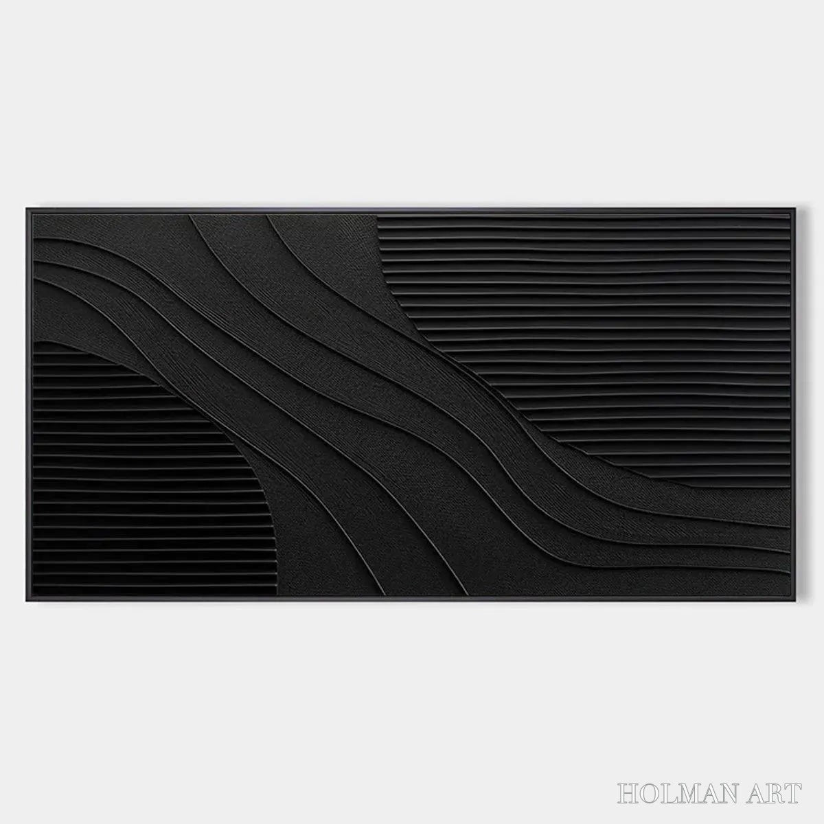 HOLMAN ART Black Texture – Minimalist Textured Painting in Black - image 1