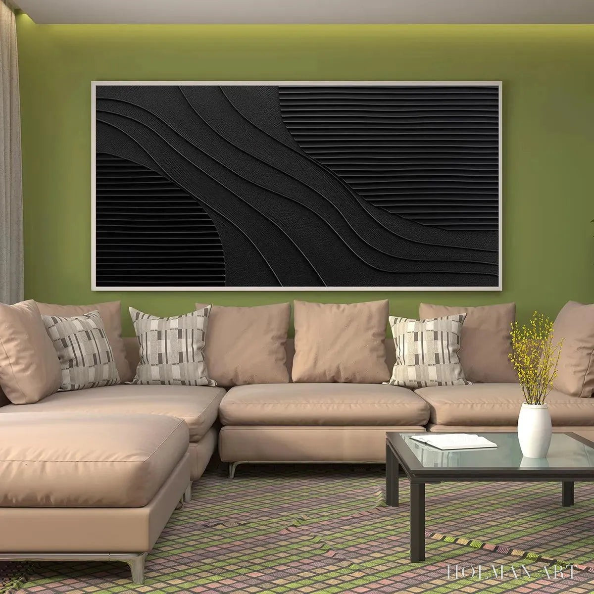 HOLMAN ART Black Texture – Minimalist Textured Painting in Black - image 4