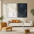 HOLMAN ART Minimalist Abstract Duo – Set of 2 Abstract Paintings in Black and White - image 2