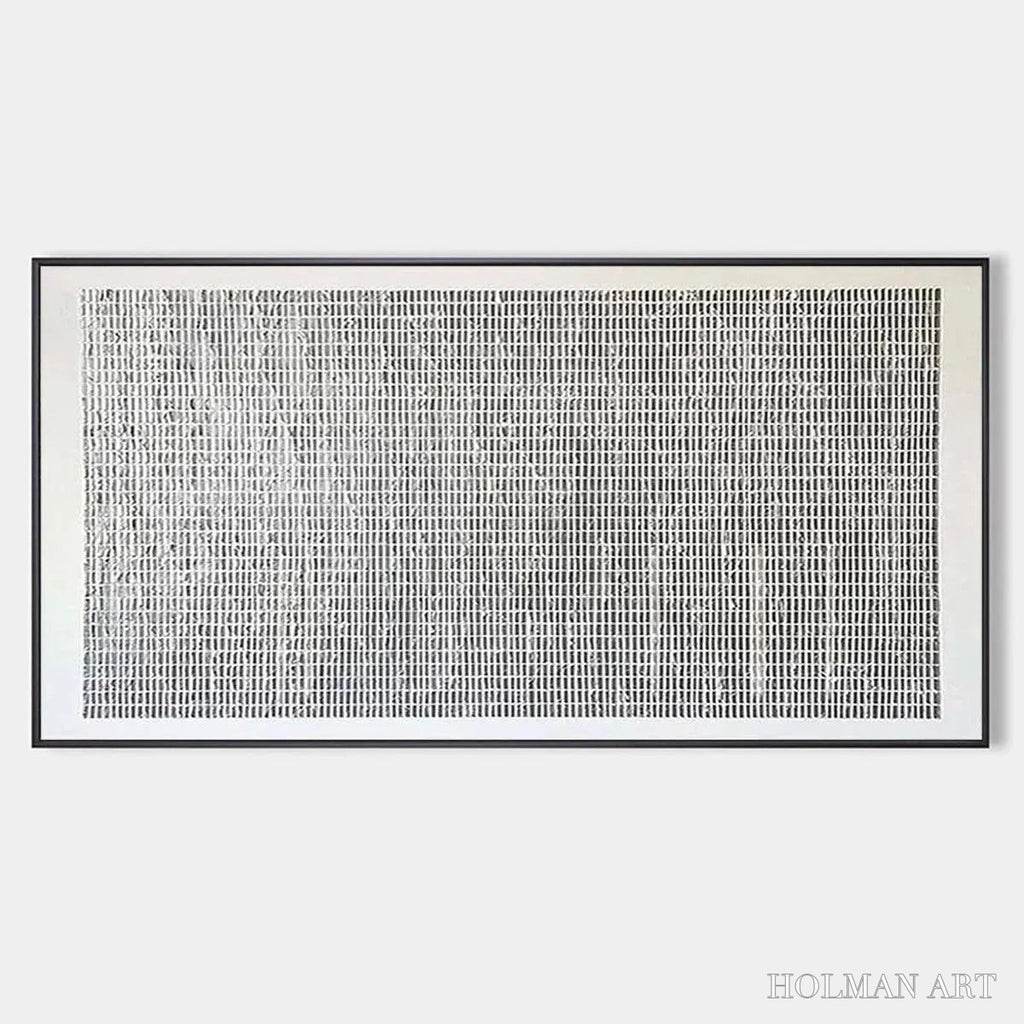 HOLMAN ART Woven Texture – Minimalist Textured Painting in Grey and White - image 1