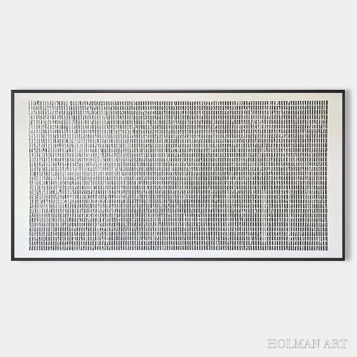 HOLMAN ART Woven Texture – Minimalist Textured Painting in Grey and White - image 1