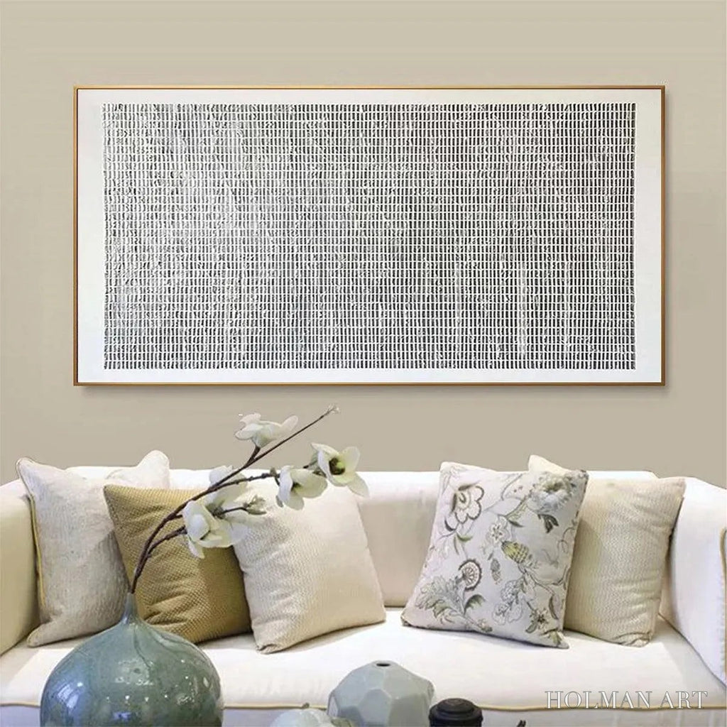 HOLMAN ART Woven Texture – Minimalist Textured Painting in Grey and White - image 3