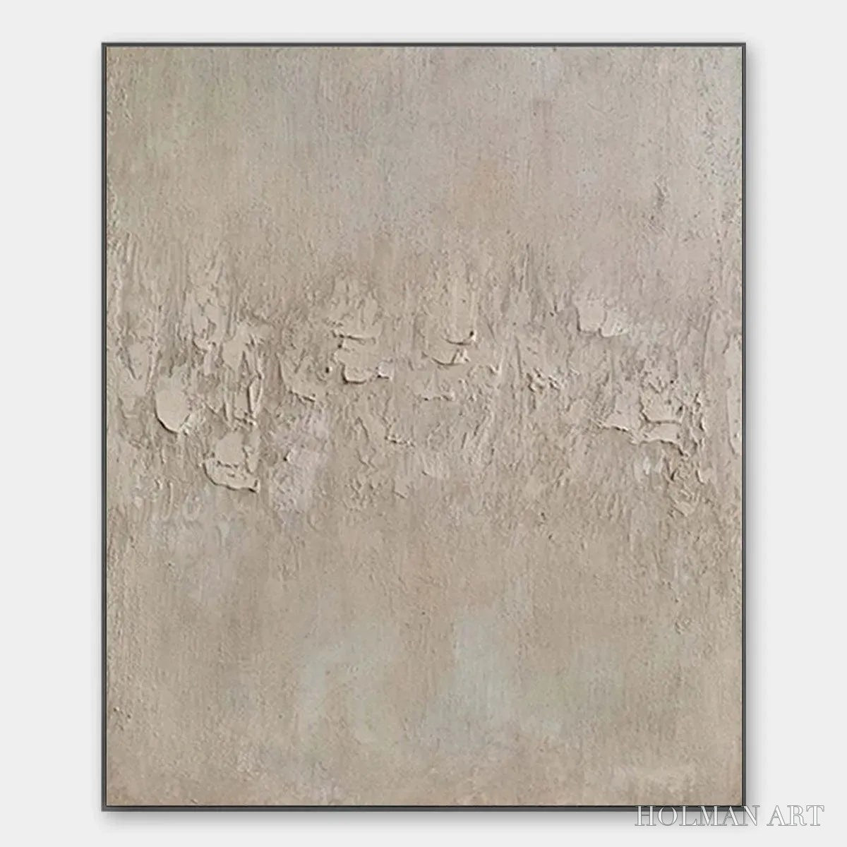 HOLMAN ART Textured Beige Abstract – Minimalist Textured Painting, Square - image 1