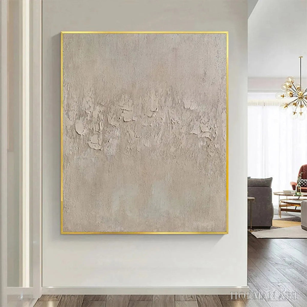 HOLMAN ART Textured Beige Abstract – Minimalist Textured Painting, Square - image 6