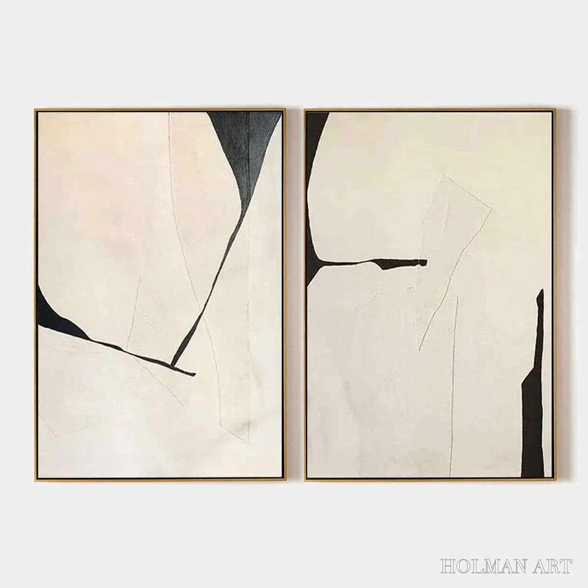 HOLMAN ART Minimalist Abstract Diptych – Abstract Minimalist Painting Set of 2, Vertical - image 1