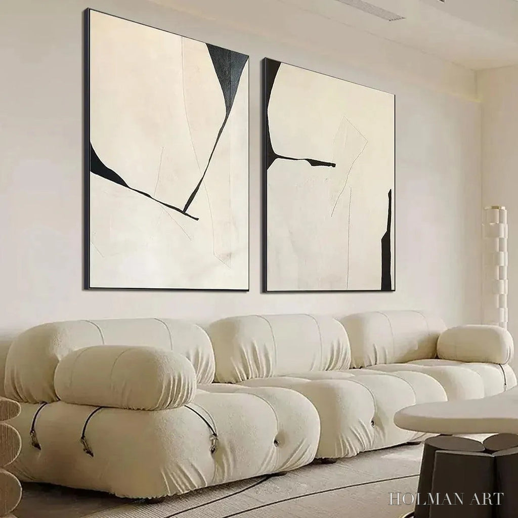 HOLMAN ART Minimalist Abstract Diptych – Abstract Minimalist Painting Set of 2, Vertical - image 6