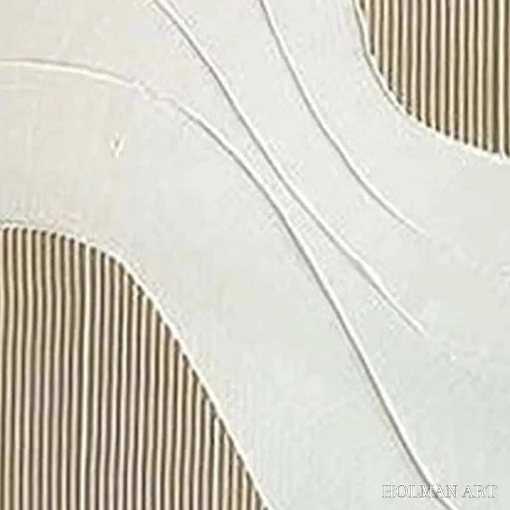 HOLMAN ART Textured White Lines Diptych – Minimalist Textured Painting Set of 2, Square - image 3