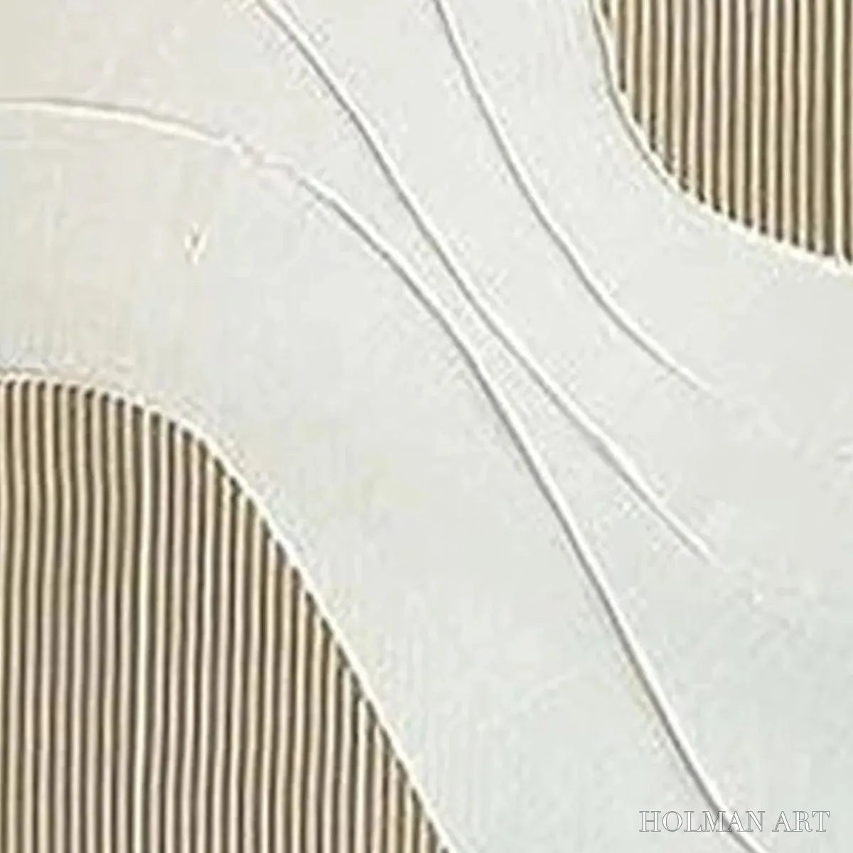 HOLMAN ART Textured White Lines Diptych – Minimalist Textured Painting Set of 2, Square - image 3