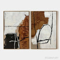 HOLMAN ART Brown & White Abstract Diptych – Abstract Painting Set of 2, Vertical - image 1