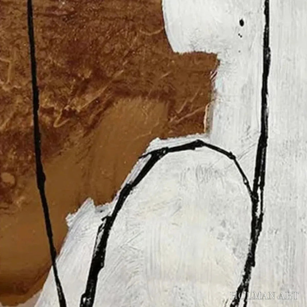 HOLMAN ART Brown & White Abstract Diptych – Abstract Painting Set of 2, Vertical - image 3