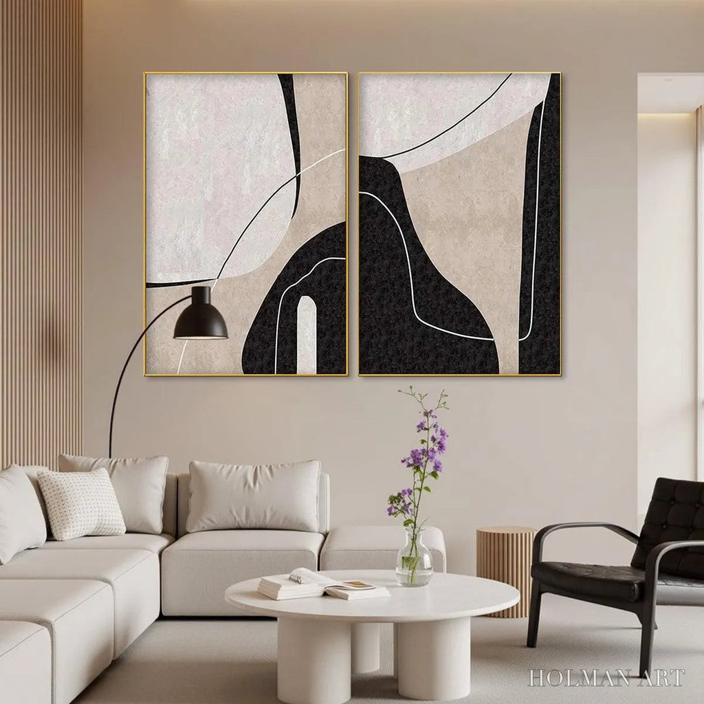 HOLMAN ART Abstract Minimalist Diptych – Abstract Painting Set of 2, Vertical - image 5