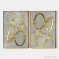 HOLMAN ART Golden Abstract Diptych – Abstract Painting Set of 2, Vertical - image 1