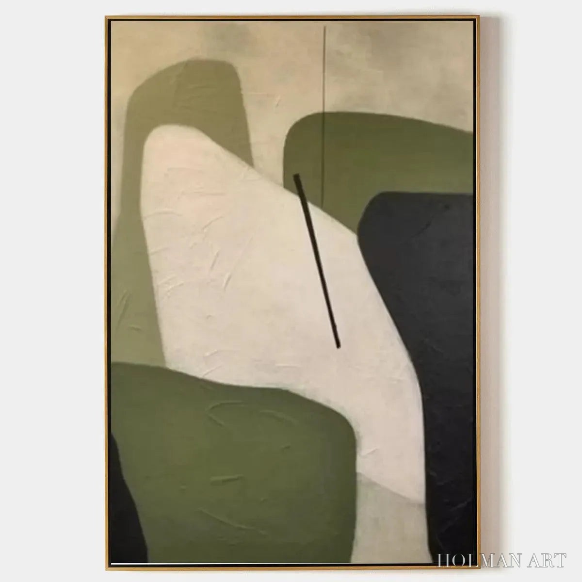 HOLMAN ART Minimalist Green Abstract – Modern Abstract Painting, Vertical - image 1