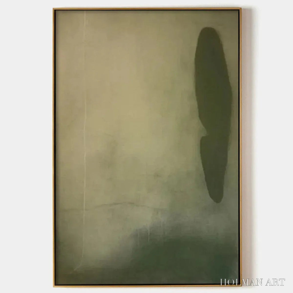 HOLMAN ART Olive Serenity – Minimalist Abstract Painting, Vertical - image 1