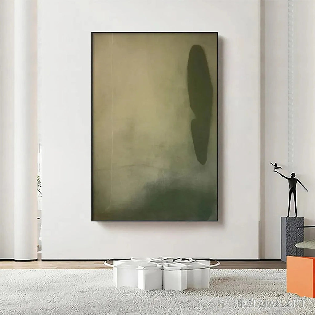 HOLMAN ART Olive Serenity – Minimalist Abstract Painting, Vertical - image 2